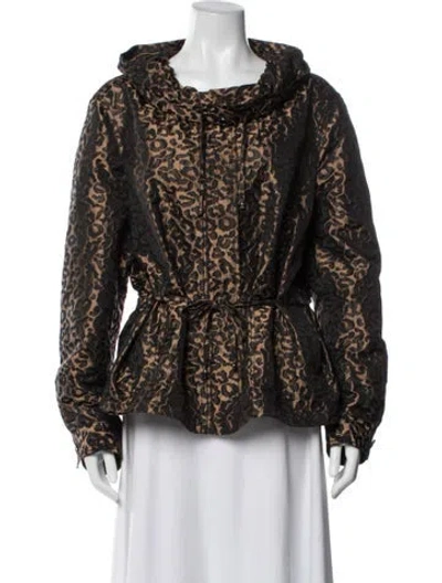 Pre-owned St John Animal Print Jacket In Brown