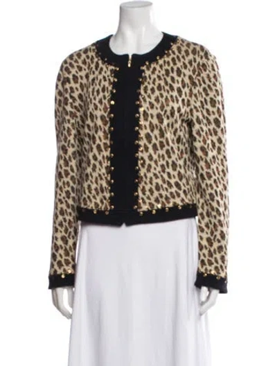 Pre-owned St John Animal Print Jacket In Multi