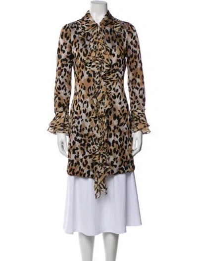 Pre-owned St John Animal Print Jacket In Neutral