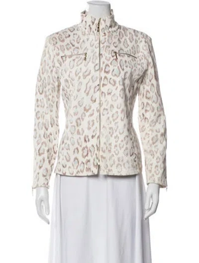 Pre-owned St John Animal Print Jacket In Neutral