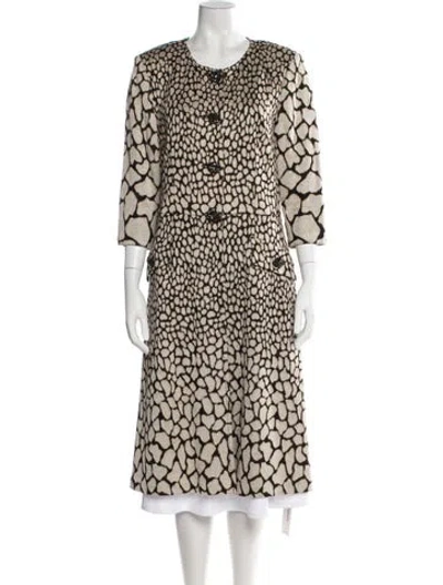 Pre-owned St John Animal Print Jacket In Neutral