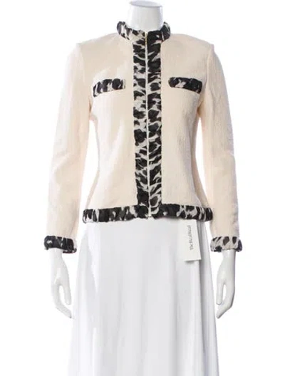 Pre-owned St John Animal Print Jacket In Neutral