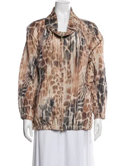 Pre-owned St John Animal Print Jacket In Neutrals