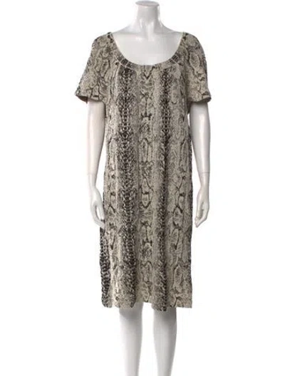 Pre-owned St John Animal Print Knee-length Dress