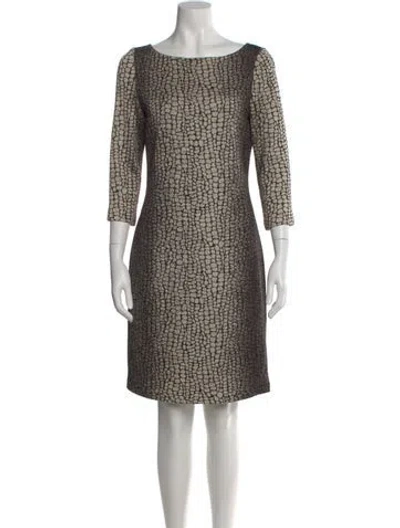 Pre-owned St John Animal Print Knee-length Dress In Black