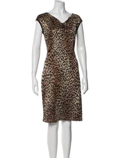 Pre-owned St John Animal Print Knee-length Dress In Multi