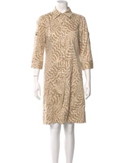 Pre-owned St John Animal Print Knee-length Dress In Neutral