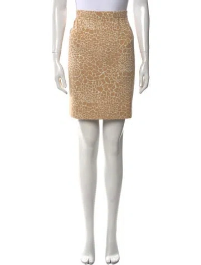 Pre-owned St John Animal Print Knee-length Skirt In Neutral