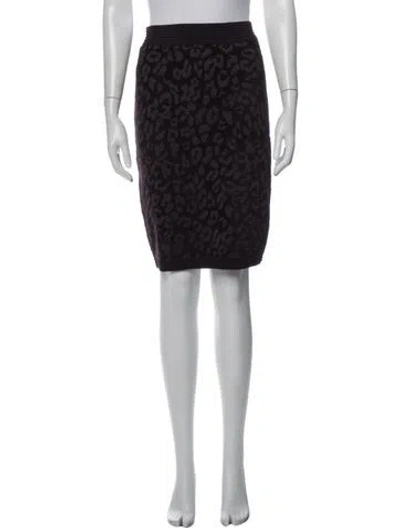 Pre-owned St John Animal Print Knee-length Skirt In Purple