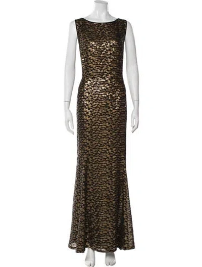 Pre-owned St John Animal Print Long Dress In Multi