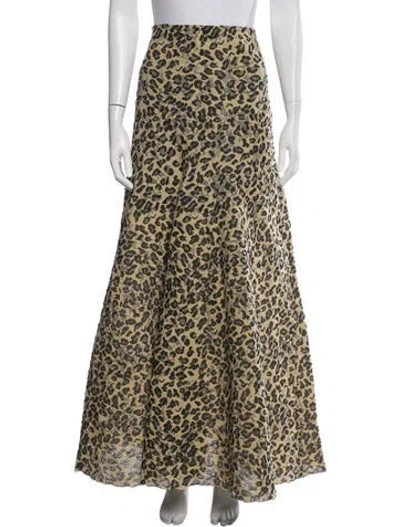 Pre-owned St John Animal Print Long Skirt W/ Tags In Multi