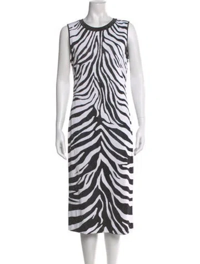 Pre-owned St John Animal Print Midi Length Dress