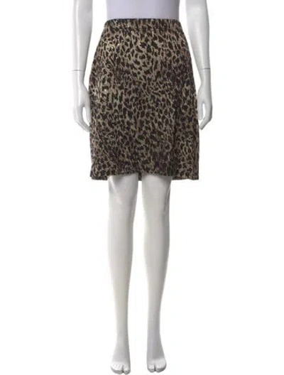 Pre-owned St John Animal Print Mini Skirt In Neutral