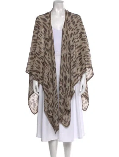 Pre-owned St John Animal Print Open Front Sweater In Neutral