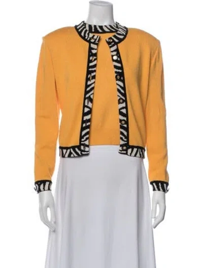 Pre-owned St John Animal Print Set In Yellow