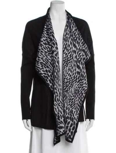 Pre-owned St John Animal Print Sweater In Black
