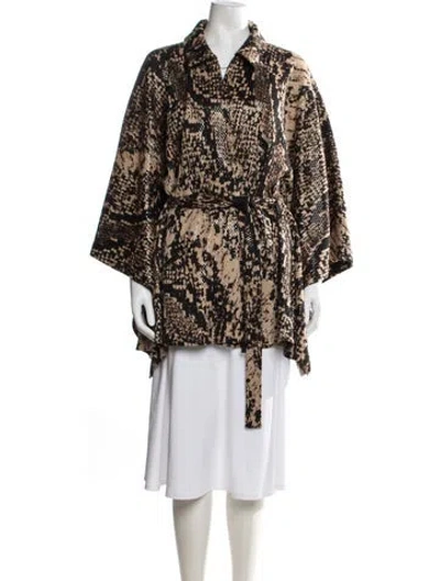 Pre-owned St John Animal Print Sweater In Neutral