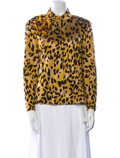 Pre-owned St John Animal Print Utility Jacket In Multi