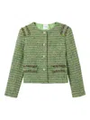 St John St. John Collection Arden Metallic Tweed Jacket In Green