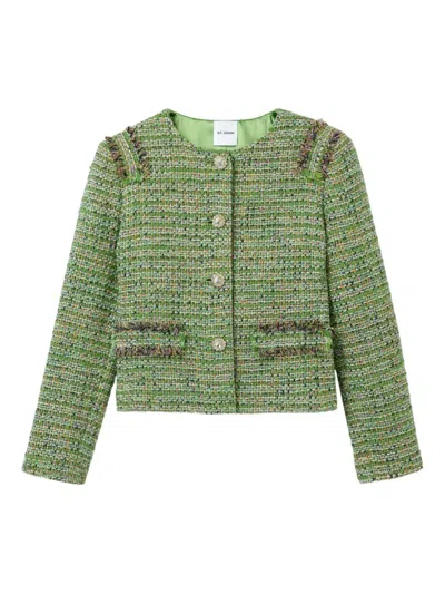 ST JOHN ARDEN TWEED EMBELLISHED JACKET