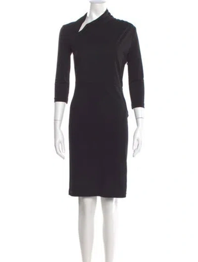 Pre-owned St John Asymmetrical Knee-length Dress In Gray
