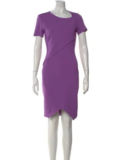 Pre-owned St John Asymmetrical Knee-length Dress In Purple