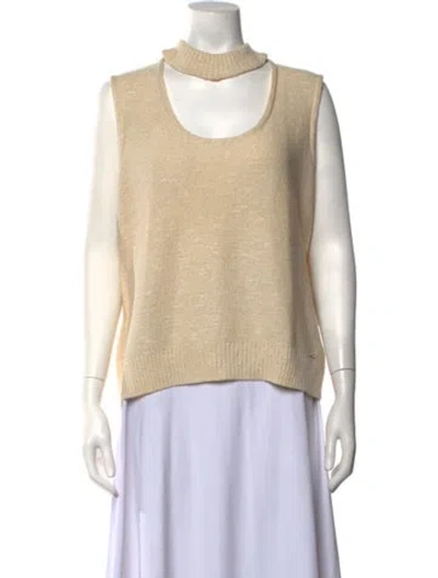 Pre-owned St John Asymmetrical Sweater In Neutrals
