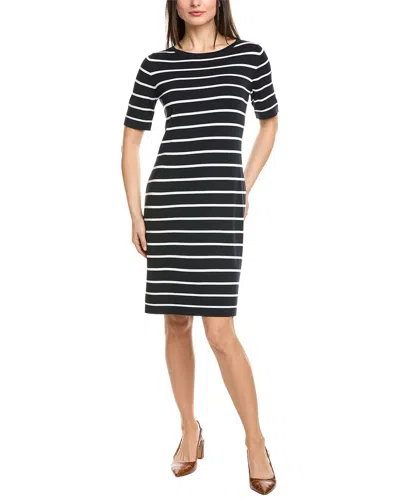 St John St. John Awning Stripe Shift Dress In Blue