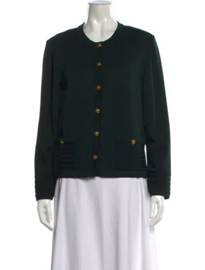 Pre-owned St John Baby Cashmere Scoop Neck Sweater In Black