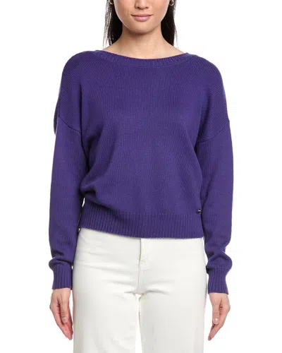 St John St. John Back Deep-v Cashmere-blend Sweater In Blue