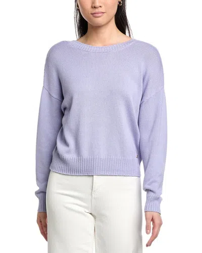 St John Back Deep-v Cashmere-blend Sweater In Purple