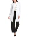 St John St. John Banded Collar Five-button A-line Long Jacket In White
