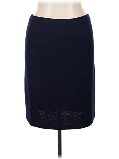 Pre-owned St. John Basics Formal Skirt In Blue