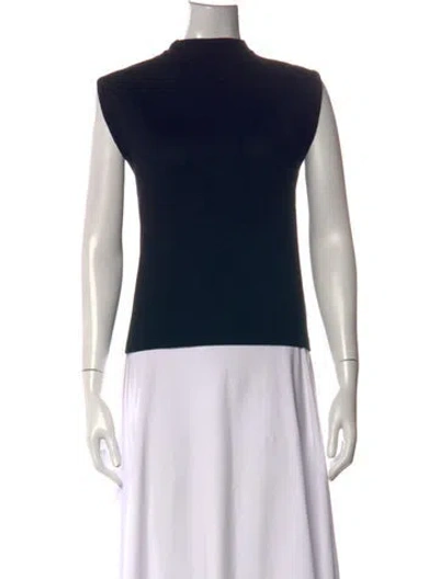 Pre-owned St John Basics Mock Neck Sweater In Black