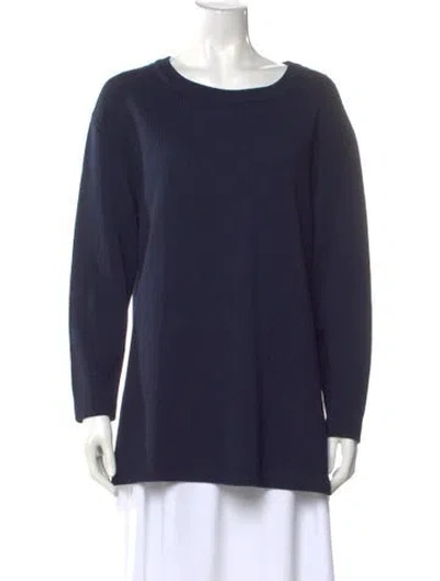Pre-owned St John St. John Basics Scoop Neck Sweater In Blue