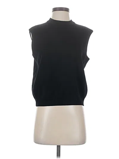 Pre-owned St. John Basics Sleeveless Top Black High Neck Tops