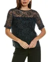 St John Bateau Neck Sleeve Top In Black