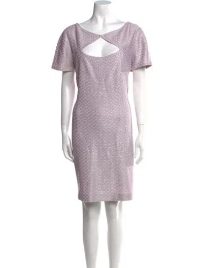 Pre-owned St John Bateau Neckline Knee-length Dress