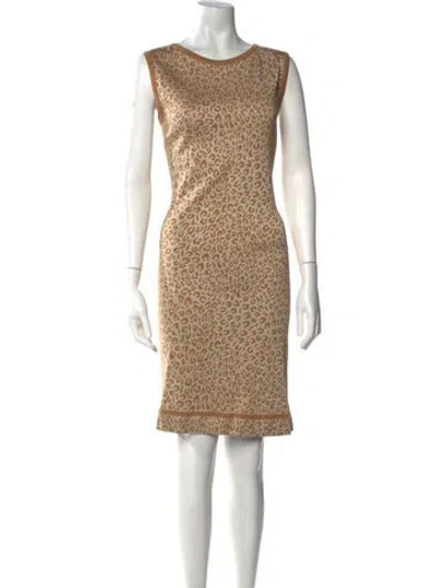 Pre-owned St John Bateau Neckline Knee-length Dress