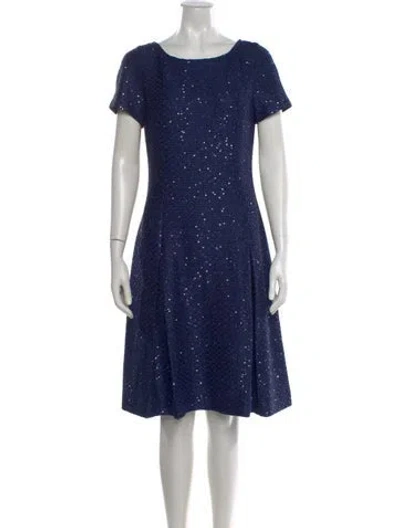 Pre-owned St John Bateau Neckline Knee-length Dress