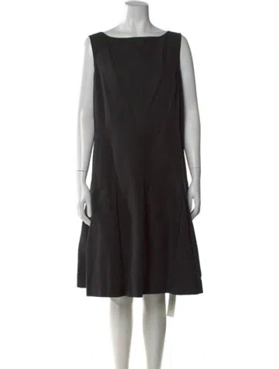 Pre-owned St John Bateau Neckline Knee-length Dress In Black
