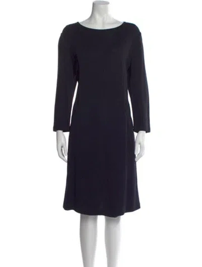 Pre-owned St John Bateau Neckline Knee-length Dress In Black