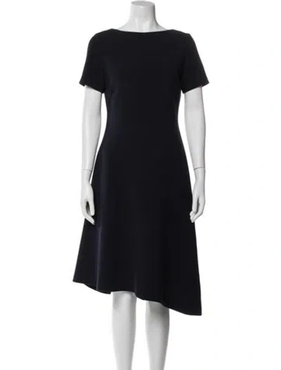 Pre-owned St John Bateau Neckline Knee-length Dress In Blue