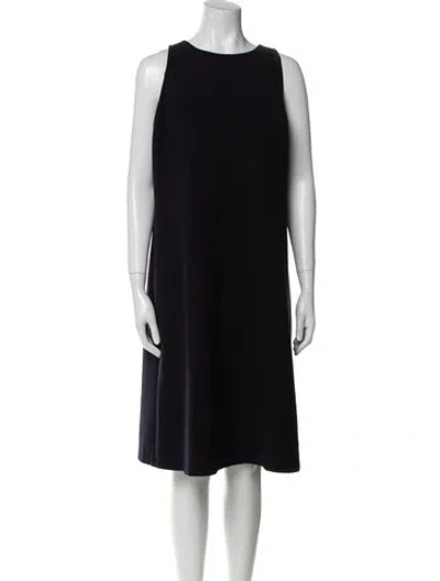 Pre-owned St John Bateau Neckline Knee-length Dress In Blue