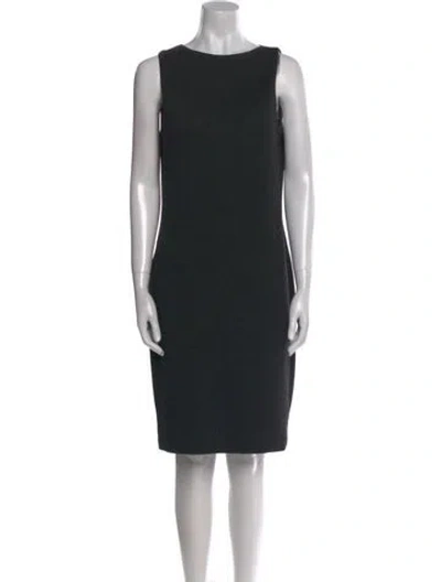 Pre-owned St John Bateau Neckline Knee-length Dress In Gray