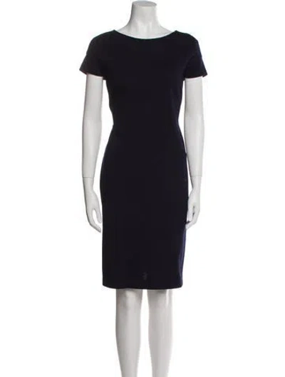 Pre-owned St John Bateau Neckline Knee-length Dress In Multi