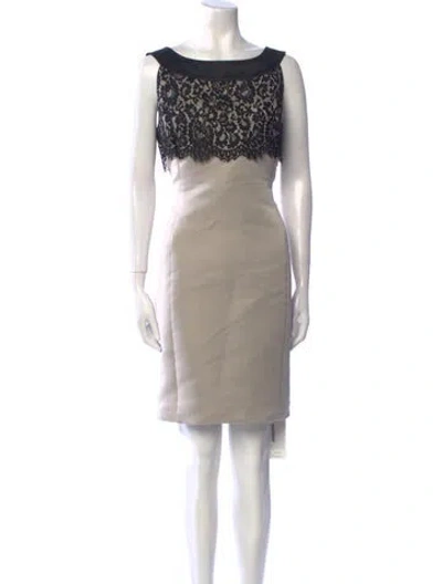 Pre-owned St John Bateau Neckline Knee-length Dress In Multi