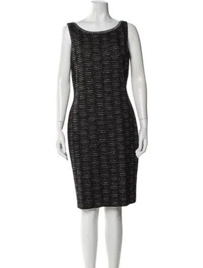 Pre-owned St John Bateau Neckline Knee-length Dress In Multi