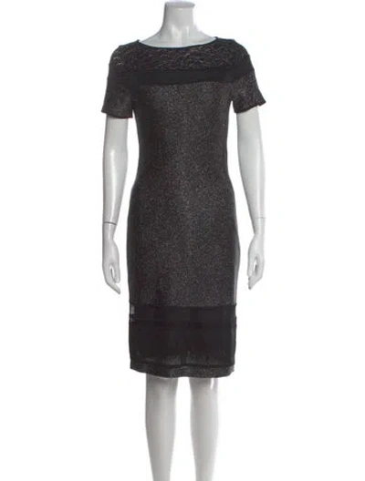Pre-owned St John Bateau Neckline Knee-length Dress In Multi