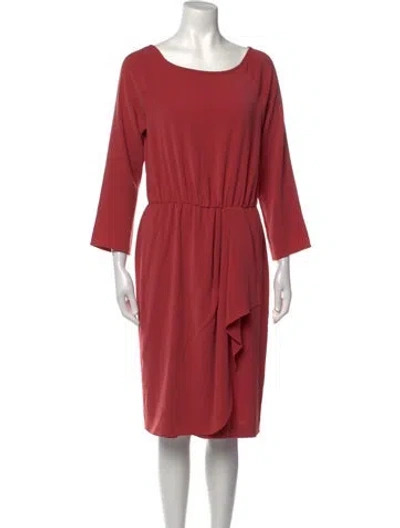 Pre-owned St John Bateau Neckline Knee-length Dress In Pink